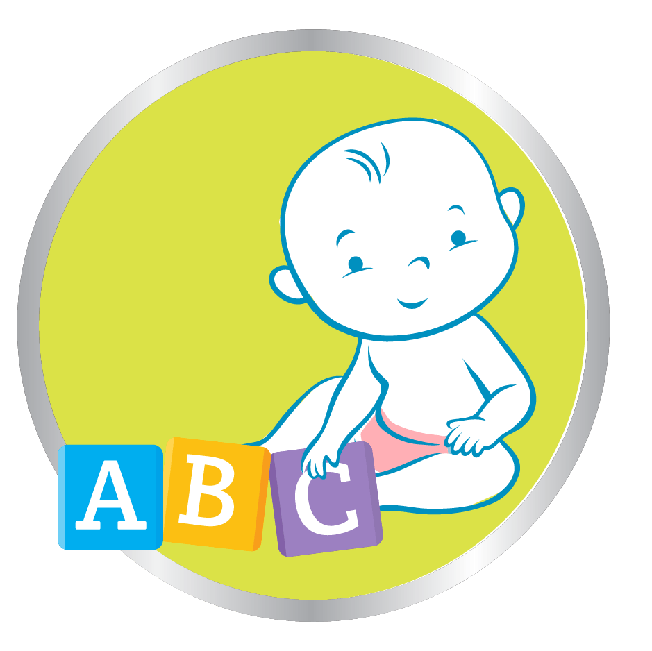 baby playing abc blocks icon